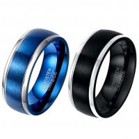 304 Stainless Steel Prst prsten, různé velikosti pro výběr & kartáčovaný & pro muže, více barev na výběr, 8mm, 2.5mm, Velikost:8-13, Prodáno By PC