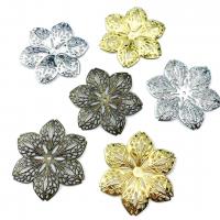 Smykker Tilbehør, Jern, Flower, forgyldt, du kan DIY & hule, flere farver til valg, 43mm, 100/Lot, Solgt af Lot
