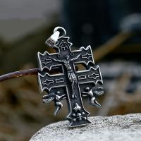 Nehrđajućeg čelika križa Privjesci, 304 nehrđajućeg čelika, uglađen, Berba & možete DIY, 36.20x63.10mm, Prodano By PC