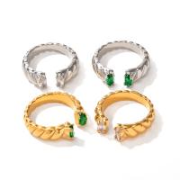 حجر الراين خاتم الإصبع الفولاذ المقاوم للصدأ, 304 الفولاذ المقاوم للصدأ, مجوهرات الموضة & للمرأة & مع حجر الراين, المزيد من الألوان للاختيار, تباع بواسطة PC