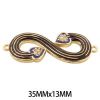 Cubic Zirconia Micro Pave Brass Connector Infinity high quality gold color plated DIY & micro pave cubic zirconia nickel lead & cadmium free Approx 1mm Approx Sold By Lot