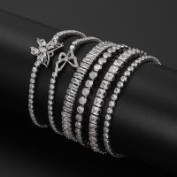 Bracelet en alliage de zinc, bijoux de mode & styles différents pour le choix & pour femme & avec strass, protéger l'environnement, sans nickel, plomb et cadmium, Vendu par PC