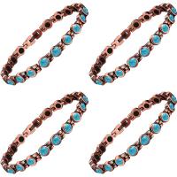 Zinc Alloy Bracelet with Magnet & turquoise plated fashion jewelry & for woman two different colored Length 21 cm Sold By PC