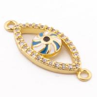 Evil Eye Connector Brass high quality gold color plated DIY & micro pave cubic zirconia nickel lead & cadmium free Approx 1mm Approx Sold By Lot