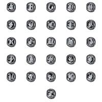 Zinc Alloy European Beads Alphabet Letter plated DIY & with rhinestone 11mm Sold By PC