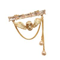 Fashion Brooch Jewelry Brass with Plastic Pearl plated fashion jewelry & micro pave cubic zirconia & for woman nickel lead & cadmium free Sold By PC