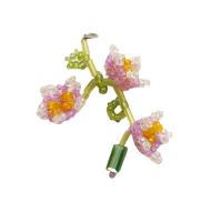 DIY Smycken Supplies, Järn, med Seedbead, Blomma, flerfärgad, 48x28mm, Säljs av PC