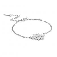 Stainless Steel Jewelry Bracelet 304 Stainless Steel with 5cm extender chain Snowflake Vacuum Ion Plating fashion jewelry & for woman Length 17 cm Sold By PC