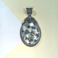 Zinc Alloy Pendants with Shell plated DIY nickel lead & cadmium free Sold By PC