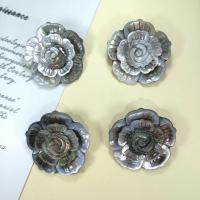 Zinc Alloy Brooch Finding with Black Shell Flower plated DIY nickel lead & cadmium free Sold By PC