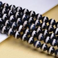 الخرز العقيق الأسود الطبيعي, جولة, ديي & حجم مختلفة للاختيار, اثنين من مختلف الألوان, تباع لكل تقريبا 36.8-39 سم حبلا