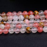 Φυσικό χαλαζία κοσμήματα χάντρες, Καρπούζι, Γύρος, γυαλισμένο, DIY & διαφορετικό μέγεθος για την επιλογή, μικτά χρώματα, Sold Per 36.5-40 cm Strand