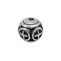 Zinc Alloy Spacer Bead Round antique silver color plated vintage & DIY & hollow nickel lead & cadmium free Sold By PC