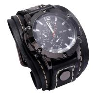 Unisex Wrist Watch Cowhide with Glass & Zinc Alloy handmade fashion jewelry 66mm Length 27.8 cm Sold By PC