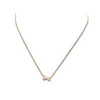 Natural Freshwater Pearl Necklace Titanium Steel with Freshwater Pearl & Brass with 6cm extender chain real gold plated fashion jewelry & for woman two different colored Length 38 cm Sold By PC