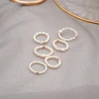 Zoetwater Parel Finger Ring, met Messing, echt goud verguld, mode sieraden & verschillende stijlen voor de keuze & voor vrouw, twee verschillende gekleurde, nikkel, lood en cadmium vrij, 17mm, Verkocht door PC