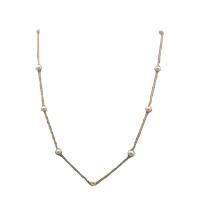 Natural Freshwater Pearl Necklace Titanium Steel with Freshwater Pearl real gold plated fashion jewelry & for woman nickel lead & cadmium free Sold Per 60 cm Strand