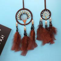 Fashion Dream Catcher Feather with Velveteen & Glass Beads & Polyester & Wood for home and office & fashion jewelry Sold By PC
