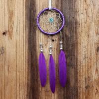Fashion Dream Catcher Feather with Velveteen & Golden Threads & Acrylic for home and office & fashion jewelry purple 30-35cm Sold By PC