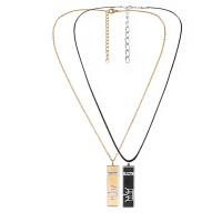 Couple Necklace 304 Stainless Steel with 1.97inch 2.36inch extender chain plated 2 pieces & fashion jewelry & Unisex Length Approx 17.32 Inch Sold By Set
