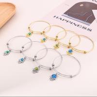 Evil Eye Jewelry Bracelet 304 Stainless Steel with Resin Vacuum Ion Plating Adjustable & fashion jewelry & for woman Inner Approx Sold By PC