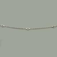 Nerezová ocel šperky řetěz, 304 Stainless Steel, Srdce, DIY & dutý, Původní barva, 5x10x1mm, Prodáno By m