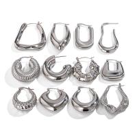 Stainless Steel Lever Terug Earring, 304 roestvrij staal, mode sieraden & verschillende stijlen voor de keuze & voor vrouw, oorspronkelijke kleur, Verkocht door pair