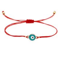 Zinc Alloy Bracelet with Polyester Cord Evil Eye gold color plated Bohemian style & Unisex & enamel Length Approx 11 Inch Sold By PC