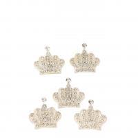 DIY Jewelry Supplies Zinc Alloy Crown silver color plated & with rhinestone Sold By PC