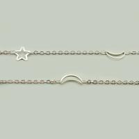 Stainless Steel Jewelry Chain 304 Stainless Steel Moon and Star DIY & hollow original color Sold By m