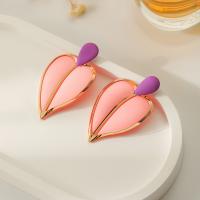Iron Earring Heart painted fashion jewelry & for woman nickel lead & cadmium free Sold By Pair