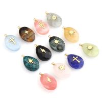 Stainless Steel Pendants, 304 Stainless Steel, with Gemstone, plated, DIY & different materials for choice & different styles for choice, 5PCs/Bag, Sold By Bag