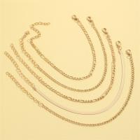 Zinc Alloy Anklet plated 5 pieces & fashion jewelry & for woman golden nickel lead & cadmium free Sold By Set