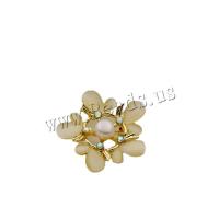 Freshwater Pearl Brooch Zinc Alloy with Freshwater Pearl real gold plated fashion jewelry & for woman & enamel & with rhinestone two different colored nickel lead & cadmium free Sold By PC