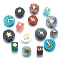 Gemstone smykker perler, Ædelsten, med 304 rustfrit stål, du kan DIY & forskellige materialer til valg & forskellige stilarter for valg, 5pc'er/Bag, Solgt af Bag