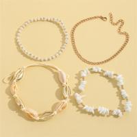 Zinc Alloy Anklet with Resin plated 4 pieces & fashion jewelry & for woman nickel lead & cadmium free Sold By Set