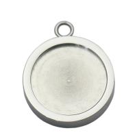 Stainless Steel Pendant Setting 304 Stainless Steel Round polished DIY original color Approx 2mm Inner Approx 19mm Sold By PC