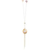 Sötvatten Pearl tröja kedja halsband, Mässing, med Freshwater Pearl, med 8.5cm extender kedja, guldfärg pläterade, mode smycken & för kvinna, två olikfärgade, Längd 83 cm, Säljs av PC