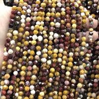 Κρόκο Stone Beads, γυαλισμένο, DIY & διαφορετικό μέγεθος για την επιλογή & πολύπλευρη, μικτά χρώματα, Sold Per Περίπου 38 cm Strand