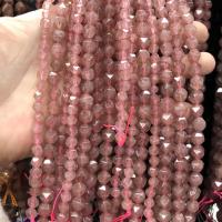 Φυσικό χαλαζία κοσμήματα χάντρες, Strawberry Quartz, γυαλισμένο, DIY & διαφορετικό μέγεθος για την επιλογή & πολύπλευρη, ροζ, Sold Per Περίπου 38 cm Strand