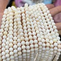 Naturlig Freshwater Shell Perler, Runde, poleret, du kan DIY & forskellig størrelse for valg, hvid, Solgt Per Ca. 38 cm Strand