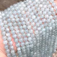 Dragi kamen perle Nakit, Akvamarin, Krug, uglađen, možete DIY & različite veličine za izbor, More plavo, Prodano Per Približno 38 cm Strand