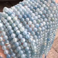 Gemstone Smycken Pärlor, Rund, polerad, DIY & olika storlek för val, ljusblå, Såld Per Ca 38 cm Strand