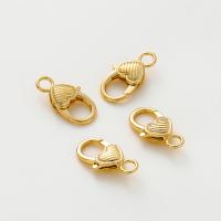 Brass Lobster Claw Cord Clasp real gold plated DIY Approx 4.3mm Sold By PC