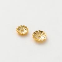 Brass Bead Cap Flower real gold plated DIY Approx 0.8mm Sold By PC