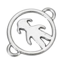 Zink Alloy Connector, Rund, silver pläterad, mode smycken & DIY, silver, 20x15mm, Säljs av PC