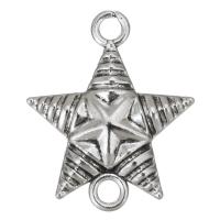 Hvězda zinek konektor, barva stříbrná á, módní šperky & DIY, stříbro, 17x20mm, Prodáno By PC