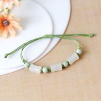 Porcelain Bracelet with Wax Cord handmade Length Adjustable & fashion jewelry & Unisex Length Approx 13-23 cm Sold By PC