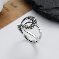 925 Sterling Silver Finger Rings Antique finish fashion jewelry & for woman & hollow nickel lead & cadmium free 14mm Sold By PC