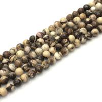 Gemstone smykker perler, Zebra Jasper, Runde, poleret, du kan DIY & forskellig størrelse for valg, blandede farver, Solgt Per Ca. 38 cm Strand